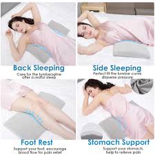 Your sleep position, mattress, or pillows may be to blame. Buy Lumbar Pillow For Sleeping Back Pain Soft Memory Foam Sleeping Pillow For Lower Back Pain Orthopedic Bed Cushion For Back Side Sleepers Lumbar Support Cushion For Leg Knee