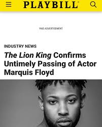 The PCCA family extends its deepest sympathies to family of class of 2013  dance major Marquis Floyd, after his untimely passing earlier this week. A  graduate of Boston Conservatory, Marquis was a