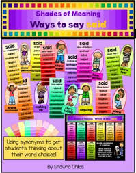 Teaching Nuances Of Words Starts In First Grade And Continues Throughout The Grades Increase First Grade Writing Prompts Shades Of Meaning First Grade Writing