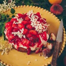 polenta cake with peach compote freistyle by verena frei