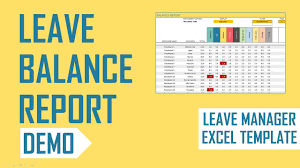 Yearly leave record sheet is permitted to the employee after he/she has served at least for a year in that organization. Employee Leave Manager Excel Template Leave Balance Report Youtube