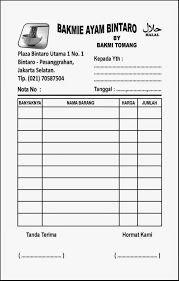 Nota /kasbon adalah tanda bukti atas pembelian/kesepakatan dalam hal jual beli ataupun jasa untuk sejumlah barang dan secara tunai ataupun jasa yang telah dikerjakan, dalam hal ini nota dibuat oleh penjual dan diberikan kepada pembeli. Contoh Nota Bengkel Mobil Cara Golden