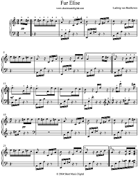 Piano Fur Elise Piano Sheet Music