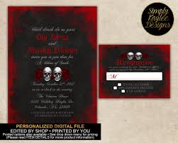 Black And Red Gothic Skull Wedding Invitation Set Etsy Skull Wedding Invitation Gothic Wedding Invitations Wedding Invitation Templates