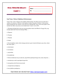 Soal january 18 2021 1528. Pdf Soal Tematik Kelas 4 Semester 1 Revisi Avinda Muanizt Academia Edu