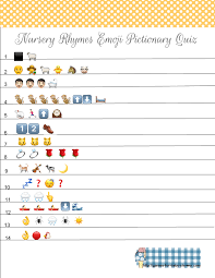 How well do you know your nursery rhymes? Free Printable Nursery Rhymes Emoji Pictionary Quiz
