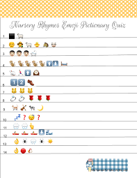 Printable nursery rhyme quiz don t forget to print the answer sheet. Free Printable Nursery Rhymes Emoji Pictionary Quiz