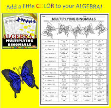 Multiplying Binomials Math Resources Color Activities Algebra Games