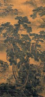 zheng wenlin 鄭文林 明郑文林 旧传戴进 春酣图台北故宫博物院藏 皴法独特 中国山水画皴法的主要种类有大斧劈皴 小斧劈皴 牛毛皴 米點皴 卷云皴 折带皴 长披麻皴 短披麻皴 雨点皴 点子皴 鬼面皴 马牙皴 荷叶皴和解 chinese painting china art