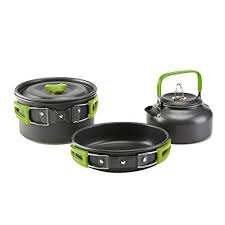 Fesjoy Pique Nique Camping Ustensiles De Cuisine Ultra Leger Portable Exterieure Bouilloire D Eau Pan Pot Cuisine Camping Batterie De Cuisine Ustensile Cuisine