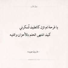شعر فاروق جويدة يا فرحة لم تزل كالطيف تسكرني عالم الأدب Arabic Calligraphy
