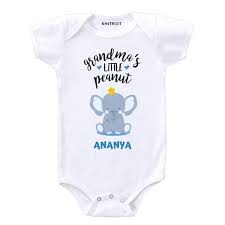 Download Romper With Grandma S Little Peanut Baby Elephant Print By Knitroot