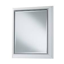 And if the white trim isn't to your if you need extra storage space in your bathroom but don't want a traditional medicine cabinet with a mirrored surface, you might like this cool picture. Style Selections 22 5 In X 27 5 In Surface White Mirrored Rectangle Medicine Cabinet In The Medicine Cabinets Department At Lowes Com