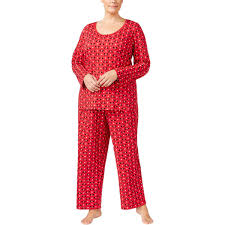 Charter Club Womens Plus Size Printed Knit Pajama Set 3x