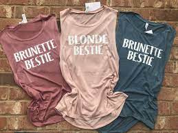 Brunette best friend matching shirts. Blonde Brunette Red Head Bestie Best Friend T Shirts Bff Shirts Best Friend Shirts