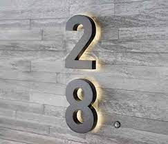Modern 6 Backlit Led House Numbers 7 Taymor Etsy Led House Numbers Illuminated House Numbers Metal House Numbers