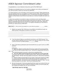 In this letter i want to share in a frank way what our goals are and where progress is being made and where it is not. Asea Sponsor Commitment Letter Team Reactive
