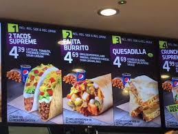 Menu Example Picture Of Taco Bell Basildon Tripadvisor