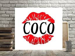 Black And White Red Lipstick Coco Chanel Wall Art Red Lips Decor Print Or Canvas Black White Red Picture Chanel Wall Art Red Pictures Red Decor