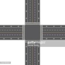 Maybe you would like to learn more about one of these? Overhead Perspective View Of A 4 Way Traffic Intersection Vector Images