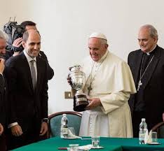 View and license copa america pictures & news photos from getty images. Argentina Football Media Eng On Twitter The Pope Receiving The Replica Of Copa America Trophy As A Gesture Of Good Will From Conmebol Http T Co Od3loii8zt