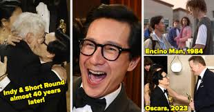 Ke Huy Quan, Brendan Fraser & Harrison Ford's Oscars Reunion