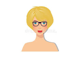 Knowing whether your skin is cool or warm is the first step to finding the most flattering makeup to accompany your blonde hair hue. Beautiful Blonde Girl With Blue Eyes And Glasses With Magnificent Bob Hairstyle Yellow Color Hair Style Portrait Stock Vector Illustration Of Facial Design 112655134
