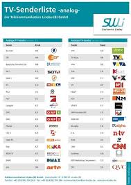 Unitymedia senderliste tv senderliste zum ausdrucken 2020 / lampendesign: Tv Senderliste Analog Stadtwerke Lindau Familie Kabel