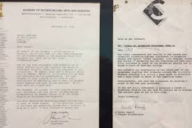 The Oscar Nomination Letter That Shows You Should Never Worry About Failure By jason dietz, metacritic features editor. the oscar nomination letter that shows