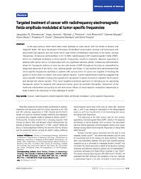 Pdf Targeted Treatment Of Cancer With Radiofrequency