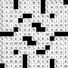 La Times Crossword 20 Aug 19 Tuesday Laxcrossword Com