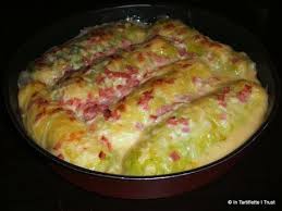 Rouleaux De Chou Farcis Aux Pommes De Terre Sauce Fromage Bacon Chou Farci Recettes De Cuisine Chou Farci Recette