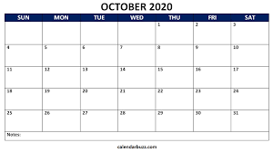 2021 blank and printable calendar with united states holidays in word document format. Editable October 2020 Word Calendar Template Free Download Calendarbuzz