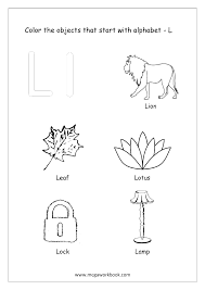Letter l activity worksheet and mini book > these materials can be used as part of letter l program of activities to reinforce letter practice and to identify. Alphabet Picture Coloring Pages Things That Start With Each Alphabet Free Printable Kindergarten Worksheets Megaworkbook