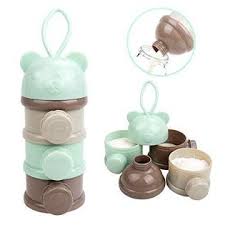 Obloved Baby Milk Powder Formula Dispenser Non Spill Twist Lock Stackable Baby Feeding Travel Snack Container 3 Compartments