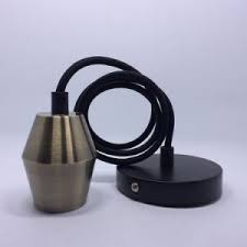 China E26 Brass Metal Pendant Lamp Hanging Light Cord Kit With Black Canopy China Light Cord Set Hanging Lamp
