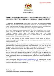 Industri kreatif pada 17 mac 2009.antara perkara yang menyentuh industri ini adalah ketiadaan penyelarasan dan dasar yang jelas tentang pembangunan industri di negara ini.oleh yang demikian , satu dasar industri kreatif perlu diwujudkan bagi menjelaskan hala tuju dan pembangunan industri. Kkmm Di Twitter Siaran Media Kkmm Ukm Jalin Kerjasama Penyelidikan Isu Isu Hak Cipta Ekonomi Kreatif Dan Kebajikan Penggiat Industri Kreatif 22 Oktober 2020 Dikeluarkan Oleh Kementerian Komunikasi Dan Multimedia Malaysia Kkmm Komunikasikita