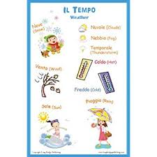 Amazon Com Italian Language Poster Weather Bilingual