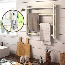 This bath accessory set is sure to elevate the look of any bathroom decor and also add functionality. Greenstell Rustic Wood Wall Hanging Hand Towel Rack For Bathroom Kitchen Decorative Farmhouse Storage Ladder Towel Rack With Rope And Hanging Kits White Stand Size Towel Racks Towel Holders Chefhouseresort Com Np