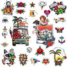 These tattoos obviously represent lovers or love that was left. Amazon Com Cargen Vintage Temporary Tattoo Sailor Jerry Temporary Tattoos Traditional Tattoo Cool Classic Old School Stickers For Men Women For Boys Girls For Party Great Beauty Personal Care