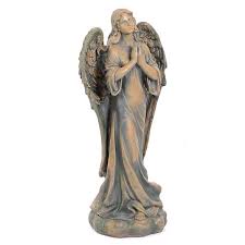 The mortals think rubbing their toes will bring them good luck, which is why their toes appear newer and are shinier than the rest of the statues. Aged Stone Praying Angel Statue Kirklands
