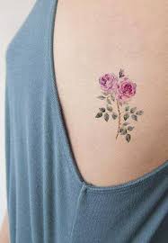 Ryoko Small Watercolor Wild Flower Rose Temporary Tattoo Flower Tattoo On Ribs Rose Rib Tattoos Watercolor Tattoo Flower