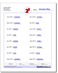 Scientific Notation With Decimals Exponents Worksheet Scientific Notation With Decimals E Scientific Notation Exponent Worksheets Scientific Notation Practice