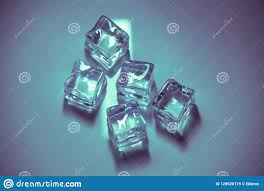 Five Ice Cubes Colored On Neutral Background Stock Image