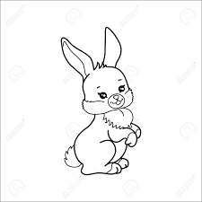 Hand drawn circus collection with clown, balloon, tent and magic rabbit. Cute Cartoon Bunny For Coloring Page Or Book Outline Of Little Royalty Free Cliparts Vectors And Stock Illustration Image 158396773