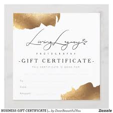 Business Gift Certificate Gold Brush Minimalist Zazzle Com In 2020 Photography Gift Certificate Template Gift Voucher Design Business Gifts