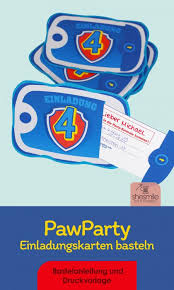 Paw patrol ist eine vorschulserie mit sechs heldenhaften hunden in der hauptrolle: Einladungskarte Pawparty Bastelanleitung Und Druckvorlage