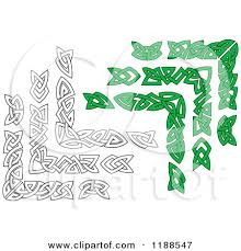 Celtic knot border stock vectors, clipart and illustrations. Clipart Of Green And Black And White Celtic Knot Corner Borders Royalty Free Vector Illustration By Vector Tradition Sm 1188547