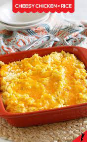 This Cheesy Chicken Rice Bake Starring Zatarain S Yellow Rice Mix Makes Family Dinner Easy And Delicious It Also Cheesy Chicken Recipes Cheesy Chicken Rice
