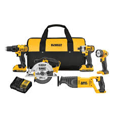 Dewalt 20 Volt Max Lithium Ion Cordless Combo Kit 5 Tool With 2 Batteries 2 Ah Charger And Contractor Bag Dck520d2 Dewalt Power Tools Combo Kit Dewalt Tools